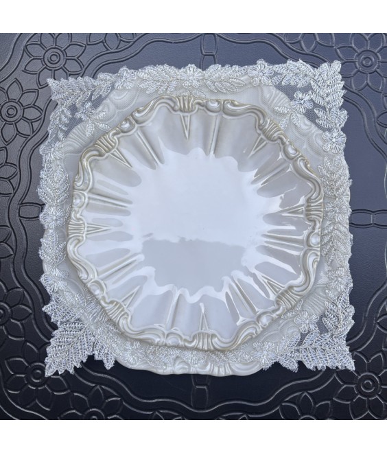 Lace Table Placemats, Exquisite Flower Embroidered Doilies Cup Mat