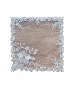 Lace Table Placemats, Exquisite Flower Embroidered Doilies Cup Mat