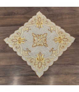 Square Lace Doilies,Yellow Floral Cutwork Embroidered Placemats Vase Pads