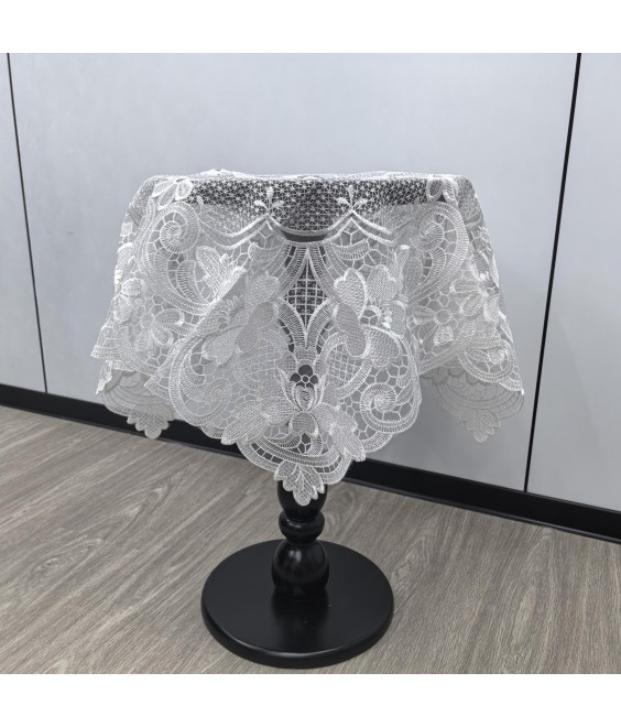 Embroidered Lace Square Tablecloth,Vintage Floral Dining Table Cover for Home Kitchen Decoration