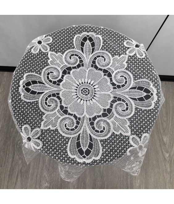 Embroidered Lace Square Tablecloth,Vintage Floral Dining Table Cover for Home Kitchen Decoration