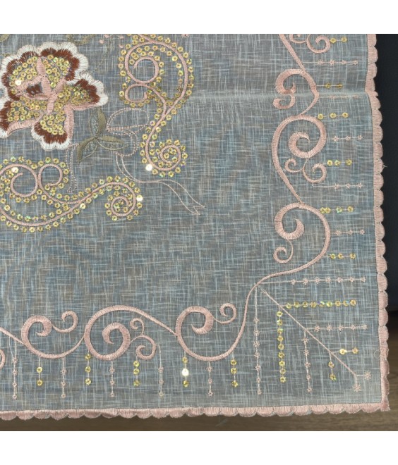 Pink Embroidered Lace Square Tablecloth, Euro Style Dining Table Cover for Home Kitchen Decoration