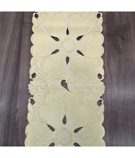 Yellow Flower Embroidered Table Runner, Fabric Dresser Runner for Home Kitchen Dining Tabletop Decoration