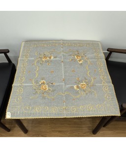 Embroidered Lace Square Tablecloth, Retro Dining Table Cover for Home Kitchen Decoration