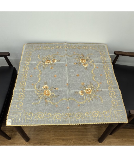 Embroidered Lace Square Tablecloth, Retro Dining Table Cover for Home Kitchen Decoration