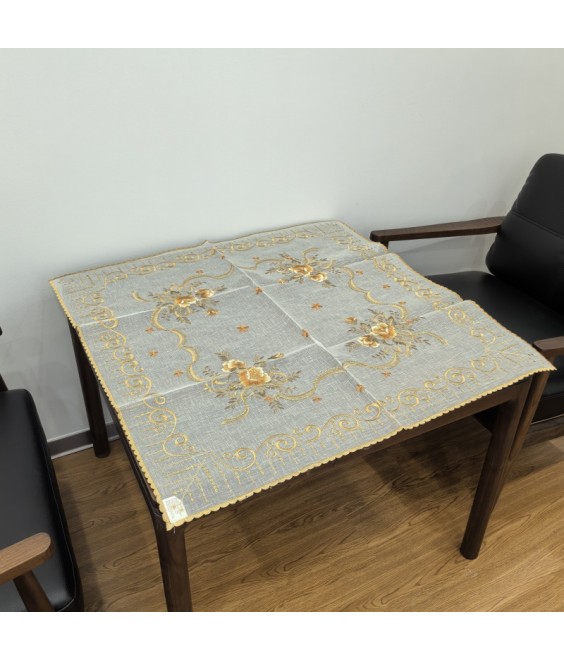 Embroidered Lace Square Tablecloth, Retro Dining Table Cover for Home Kitchen Decoration