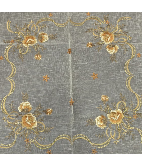 Embroidered Lace Square Tablecloth, Retro Dining Table Cover for Home Kitchen Decoration