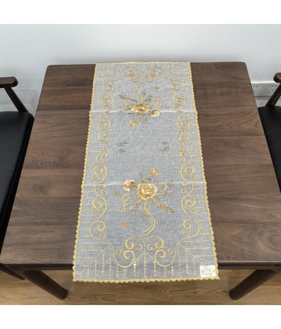 Embroidered Lace Table Runner, Retro Dining Table Cover for Home Kitchen Decoration