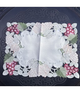 Grape Embroidered Lace Table Runner,Dining Table Cover for Home Kitchen Decoration