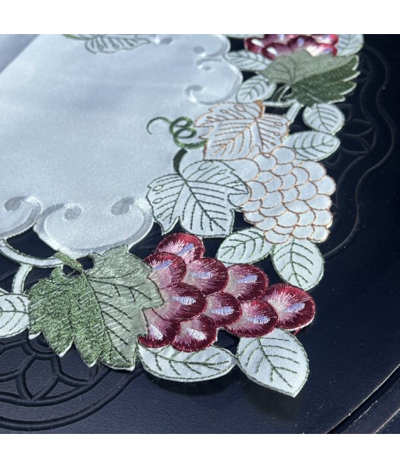 Grape Embroidered Lace Table Runner,Dining Table Cover for Home Kitchen Decoration