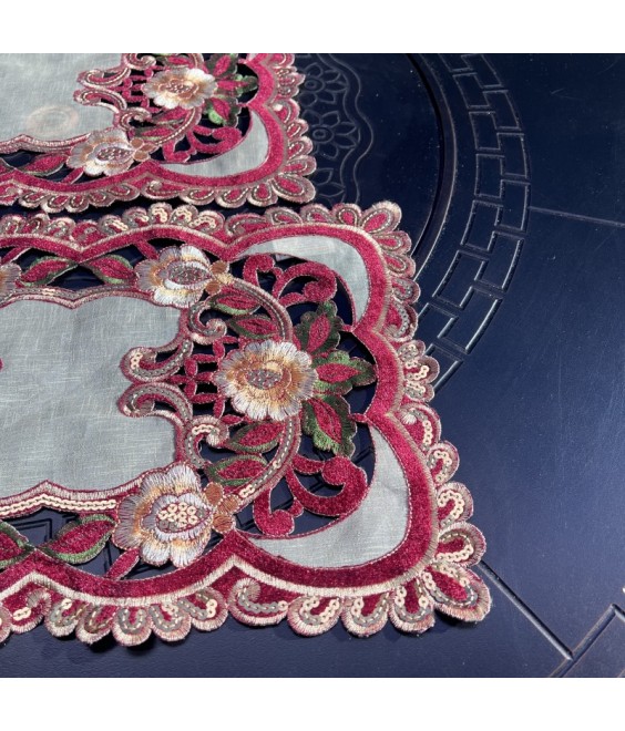 Rectangular Table Placemats, Euro Style Embroidered Doilies Vase Mat