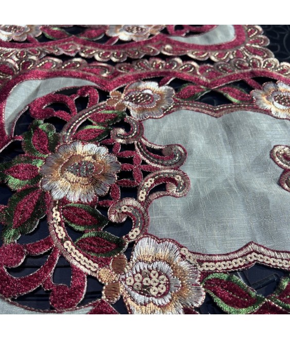 Rectangular Table Placemats, Euro Style Embroidered Doilies Vase Mat