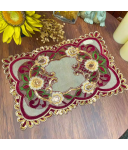 Rectangular Table Placemats, Euro Style Embroidered Doilies Vase Mat
