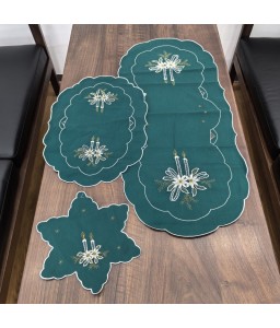 Oval Table Placemats, Holiday Embroidered Doilies Vase Mat
