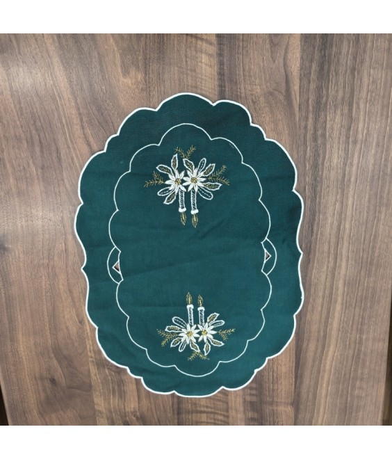 Oval Table Placemats, Holiday Embroidered Doilies Vase Mat