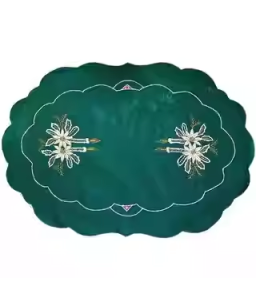 Oval Table Placemats, Holiday Embroidered Doilies Vase Mat