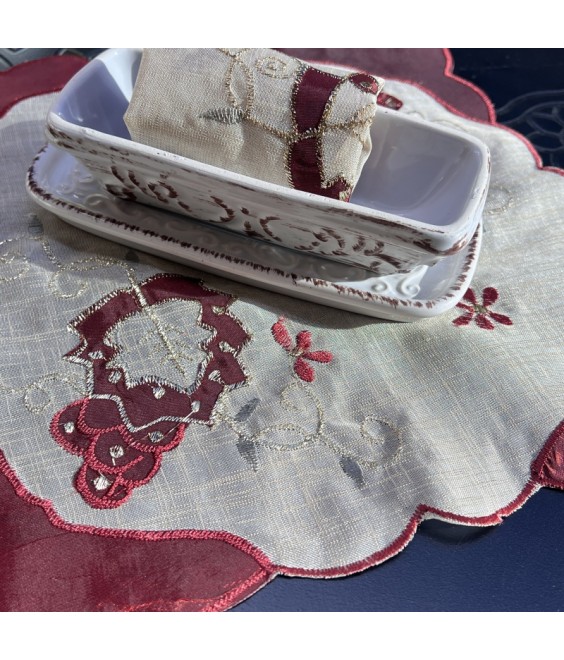 Lace Square Table Placemats,Retro Embroidered Doilies Cup Mat
