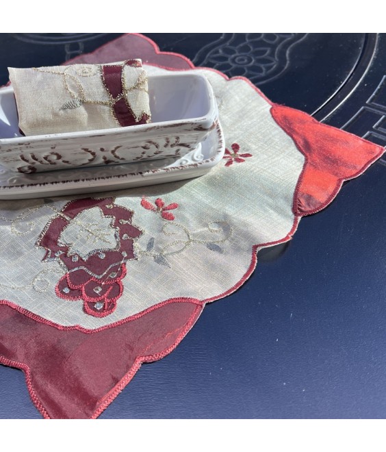 Lace Square Table Placemats,Retro Embroidered Doilies Cup Mat