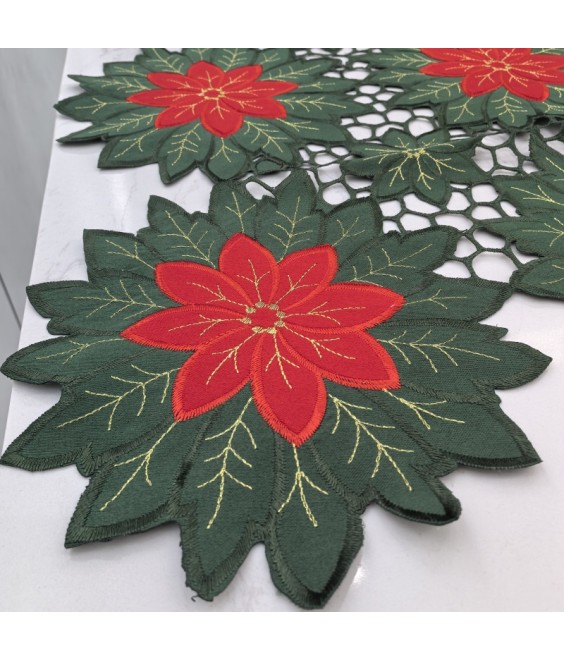 Flower Shaped Embroidered Lace Table Runner,Fabric Dining Table Cover for Home Kitchen Decoration