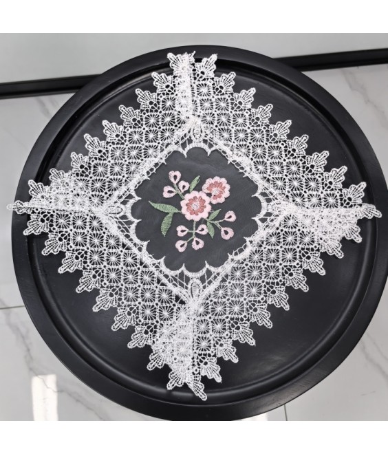 Lace Square Table Placemats,Vintage Flora Embroidered Doilies Cup Mat