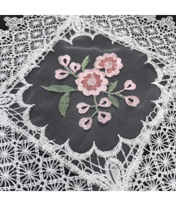 Lace Square Table Placemats,Vintage Flora Embroidered Doilies Cup Mat