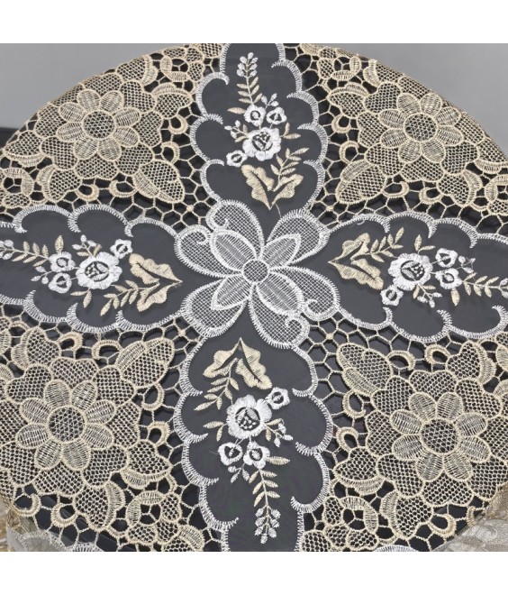 Beige Lace Square Table Cloth,Euro Style Dining Table Cover for Home Kitchen Decoration