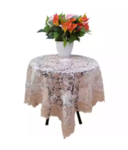 Beige Lace Square Table Cloth,Euro Style Dining Table Cover for Home Kitchen Decoration