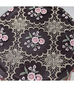 Red Lace Square Table Cloth,Vintage Style Dining Table Cover for Home Kitchen Decoration