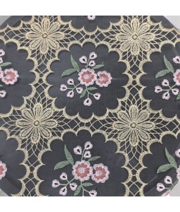 Beige Lace Square Table Cloth,Vintage Style Dining Table Cover for Home Kitchen Decoration