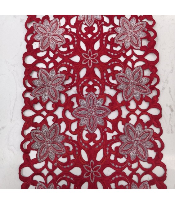 Red Flower Embroidered Table Runner,Euro Style Dining Table Cover for Home Kitchen Decoration