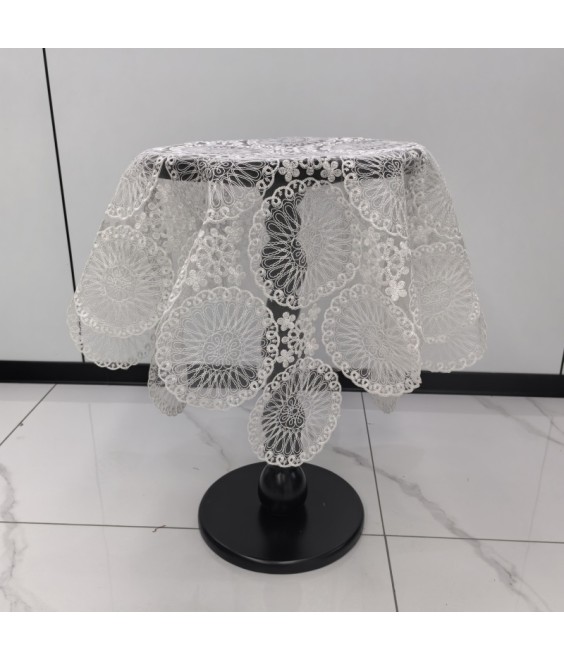 White Lace Square Table Cloth,Euro Style Dining Table Cover for Home Kitchen Decoration