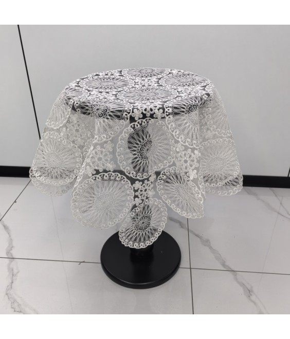White Lace Square Table Cloth,Euro Style Dining Table Cover for Home Kitchen Decoration