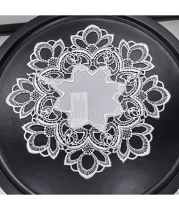 White Lace Round Table Placemats,Vintage Style Doilies Cup Mat