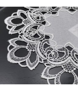 White Lace Round Table Placemats,Vintage Style Doilies Cup Mat