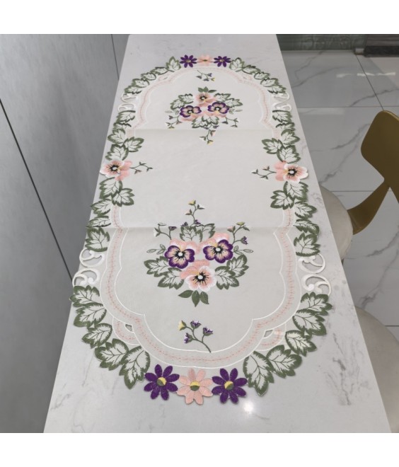 Vintage Flora Embroidered Table Runner, Exquisite Flower Dining Table Cover for Home Kitchen Decoration