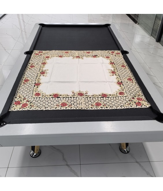 Jacquard Floral Embroidered Square Tablecloth, Fabric Vintage Rose Table Cloth