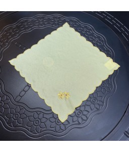 Square Lace Doilies,Yellow Floral Cutwork Embroidered Placemats Vase Pads
