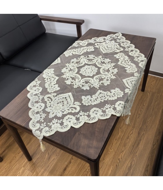 Embroidered Lace Square Tablecloth, Euro Style Dining Table Cover for Home Kitchen Decoration
