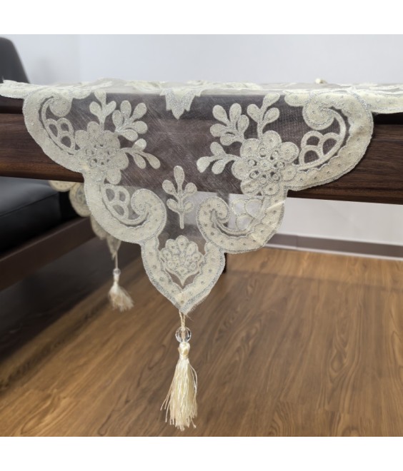 Embroidered Lace Square Tablecloth, Euro Style Dining Table Cover for Home Kitchen Decoration