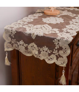 Embroidered Lace Table Runner, Euro Style Dining Table Cover for Home Kitchen Decoration